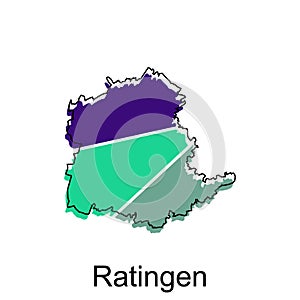 Map City of Ratingen illustration design template on white background, suitable for your company