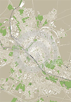 Map of the city of Reims, Marne, Grand Est, France photo