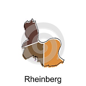 Map City of Rheinberg illustration design template on white background, suitable for your company photo