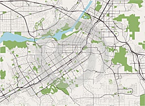 Map of the city of Riverside, California, USA