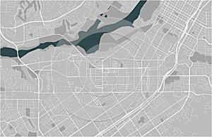 Map of the city of Riverside, California, USA