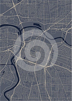 Map of the city of Sacramento, USA