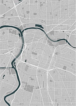 Map of the city of Sacramento, USA