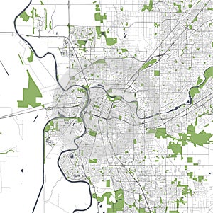 Map of the city of Sacramento, USA