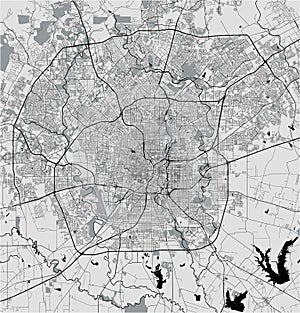 Map of the city of San Antonio, Texas, USA