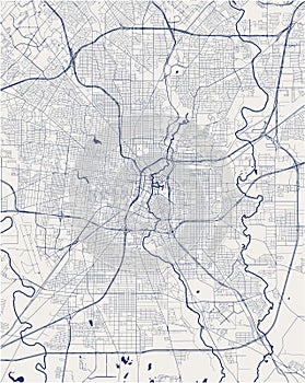 Map of the city of San Antonio, Texas, USA