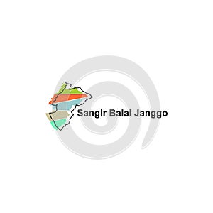 Map City of Sangir Balai Janggo modern outline, High detailed vector illustration Design Template, suitable for your company photo