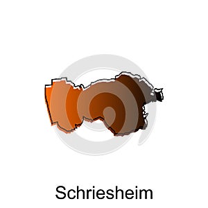 map City of Schriesheim. vector map of the German Country. Vector illustration design template