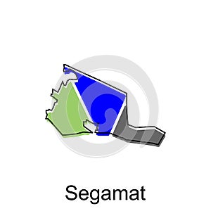 Map City of Segamat vector design, Malaysia map with borders, cities. logotype element for template design