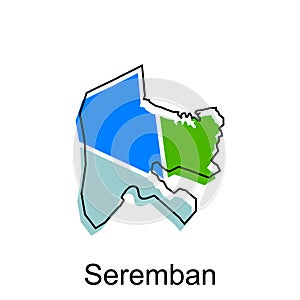 Map City of Seremban vector design template, Infographic vector map illustration on a white background