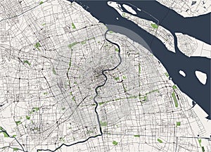 Map of the city of Shanghai, China