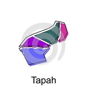 Map City of Tapah vector design template, Infographic vector map illustration on a white background