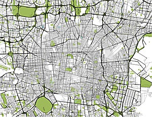 Map of the city of Tegeran, Iran