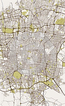 Map of the city of Tegeran, Iran