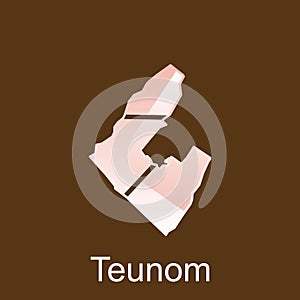 Map City of Teunom, World Map International vector template with outline graphic sketch style on white background photo