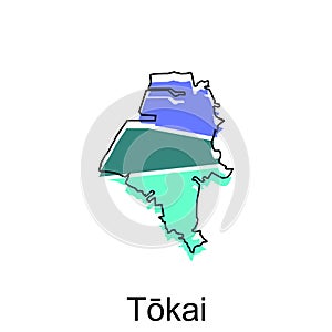 Map City of Tokai design, High detailed vector map of Japan Vector Design Template, suitable for your company