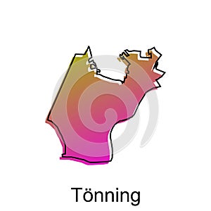 Map City of Tonning, World Map International vector template with outline illustration design, suitable for your company