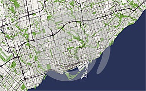 Map of the city of Toronto, Canada