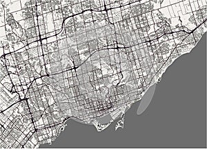 Map of the city of Toronto, Canada