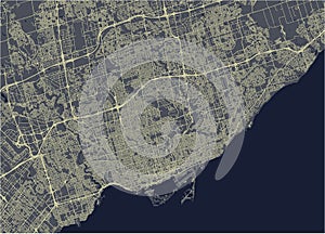 Map of the city of Toronto, Canada