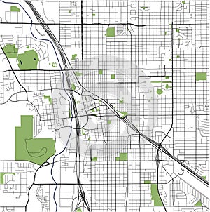 Map of the city of Tucson, USA