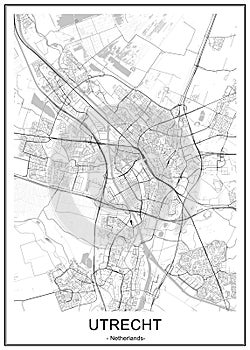 Map of the city of Utrecht, Netherlands