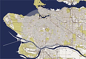 Map of the city of Vancouver , Canada