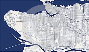 Map of the city of Vancouver , Canada