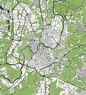 Map of the city of Vilnius, Lithuania