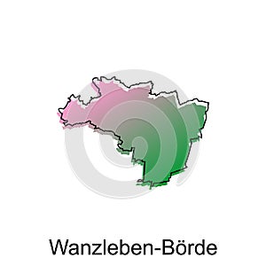 Map City of Wanzleben Borde, World Map International vector template with outline illustration design photo