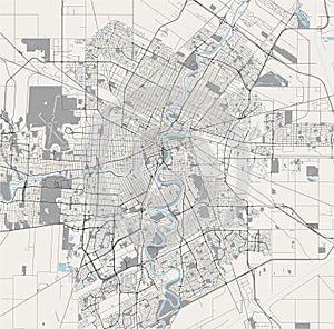 Map of the city of Winnipeg, Canada photo