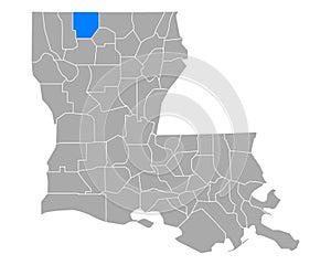 Map of Claiborne in Louisiana