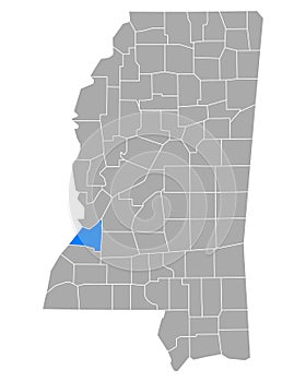 Map of Claiborne in Mississippi photo