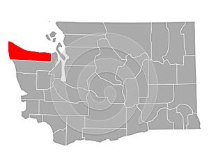 Map of Clallam in Washington