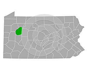 Map of Clarion in Pennsylvania