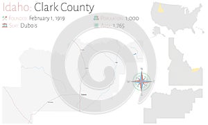 Map of Clark County in Idaho