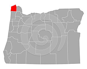 Map of Clatsop in Oregon photo