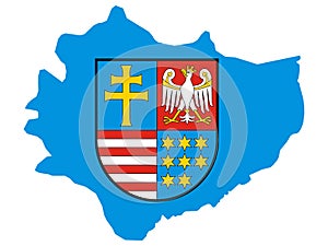 Map and Coat of Arms Withing of Holy Cross Province