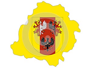 Map and Coat of Arms Withing of Lodz