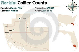 Map of Collier County in Florida
