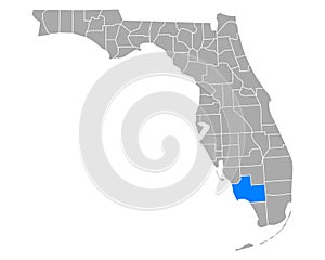Map of Collier in Florida