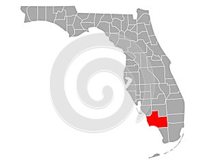 Map of Collier in Florida photo