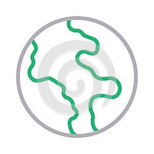 Map colour line vector icon