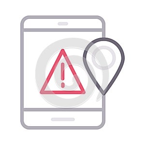 Map colour line vector icon