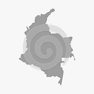 Map of Columbia in gray on a white background