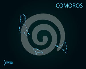 Map of Comoros. Vector illustration. World map