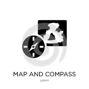 map and compass orientation tools icon in trendy design style. map and compass orientation tools icon isolated on white background