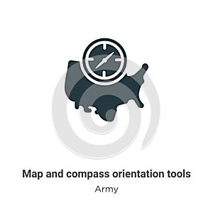 Map and compass orientation tools vector icon on white background. Flat vector map and compass orientation tools icon symbol sign