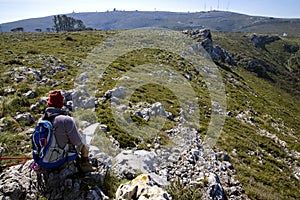 Map and compass orienteering outdoors