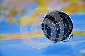 Map and compass. Travel theme
